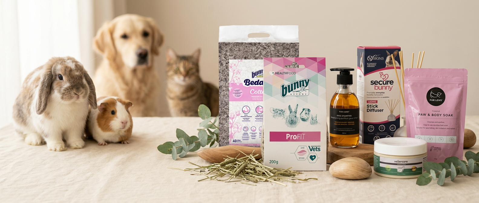 Natural pet care products for rabbits and small animals